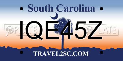 IQE45Z South Carolina License Plate