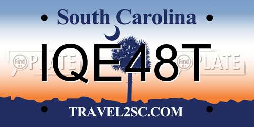 IQE48T South Carolina License Plate