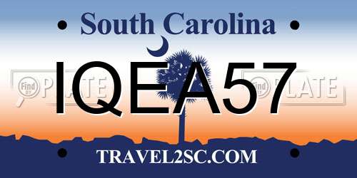 IQEA57 South Carolina License Plate