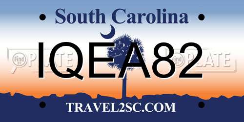 IQEA82 South Carolina License Plate