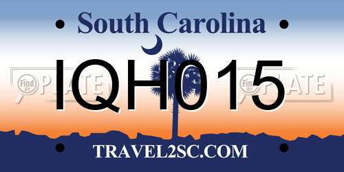 IQH015 South Carolina License Plate