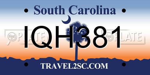 IQH381 South Carolina License Plate