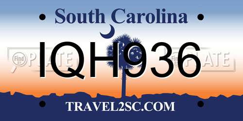 IQH936 South Carolina License Plate