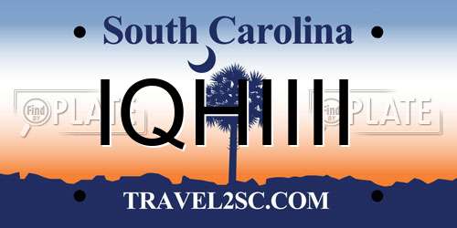 IQHIIII South Carolina License Plate