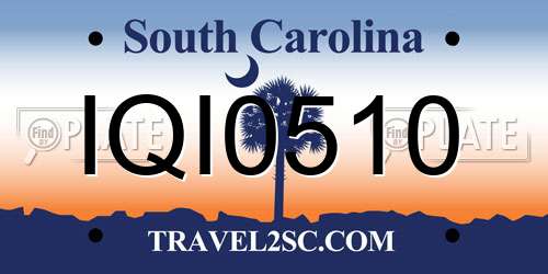 IQI0510 South Carolina License Plate