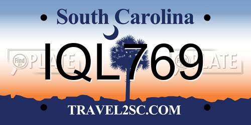 IQL769 South Carolina License Plate