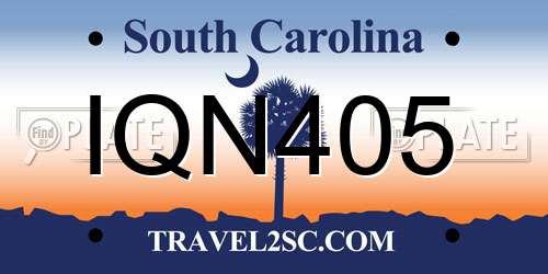 IQN405 South Carolina License Plate