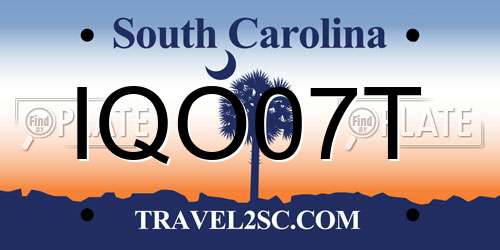 IQO07T South Carolina License Plate