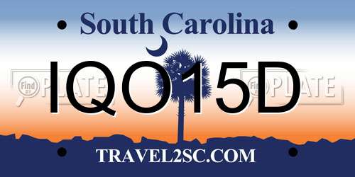 IQO15D South Carolina License Plate