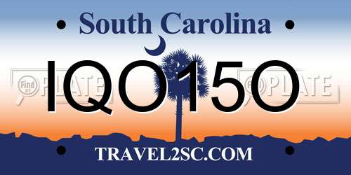 IQO15O South Carolina License Plate