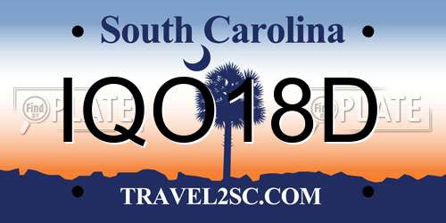 IQO18D South Carolina License Plate