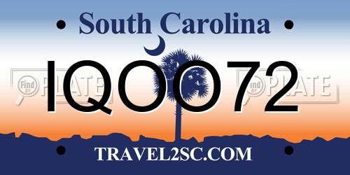 IQOO72 South Carolina License Plate
