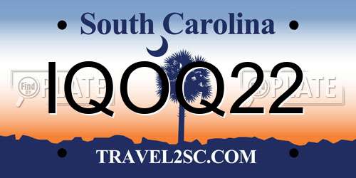 IQOQ22 South Carolina License Plate
