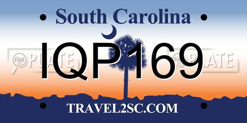IQP169 South Carolina License Plate