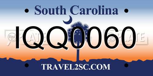 IQQ0060 South Carolina License Plate