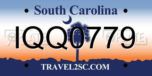 IQQ0779 South Carolina License Plate