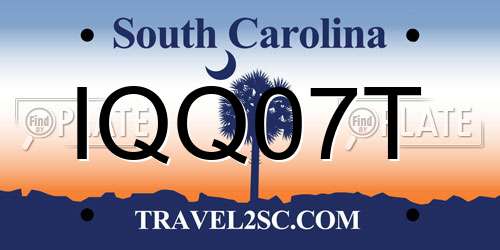 IQQ07T South Carolina License Plate