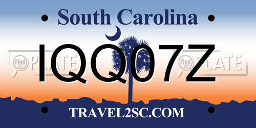 IQQ07Z South Carolina License Plate