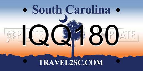 IQQ180 South Carolina License Plate
