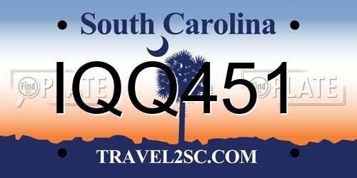 IQQ451 South Carolina License Plate