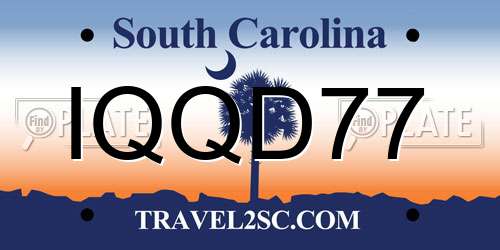 IQQD77 South Carolina License Plate
