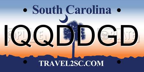 IQQDDGD South Carolina License Plate