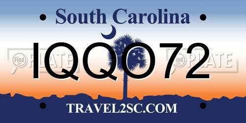 IQQO72 South Carolina License Plate
