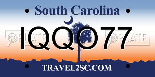 IQQO77 South Carolina License Plate