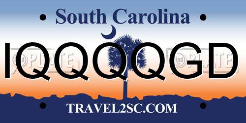 IQQQQGD South Carolina License Plate