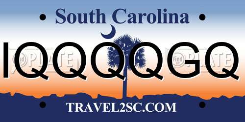IQQQQGQ South Carolina License Plate