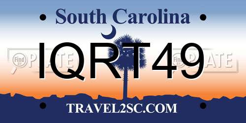 IQRT49 South Carolina License Plate