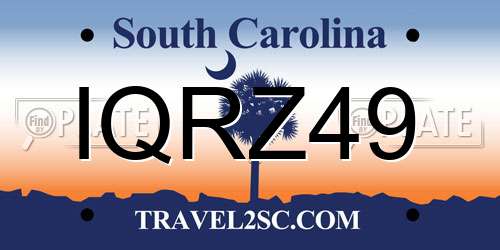 IQRZ49 South Carolina License Plate