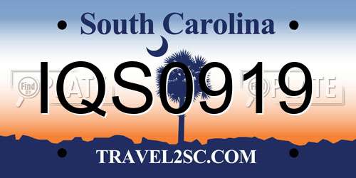 IQS0919 South Carolina License Plate