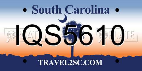 IQS5610 South Carolina License Plate
