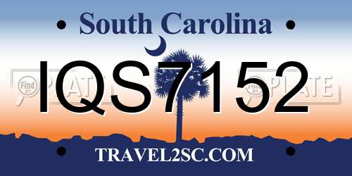 IQS7152 South Carolina License Plate