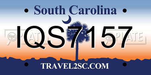 IQS7157 South Carolina License Plate