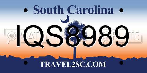 IQS8989 South Carolina License Plate