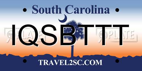 IQSBTTT South Carolina License Plate