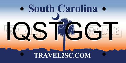IQSTGGT South Carolina License Plate