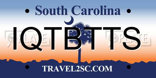 IQTBTTS South Carolina License Plate