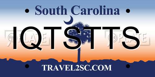 IQTSTTS South Carolina License Plate