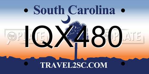 IQX480 South Carolina License Plate