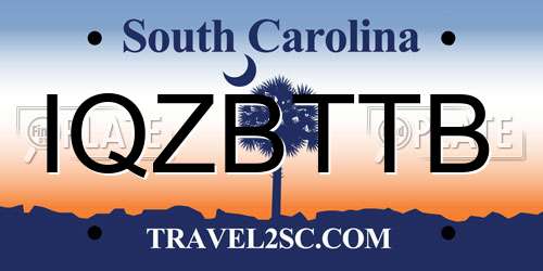 IQZBTTB South Carolina License Plate