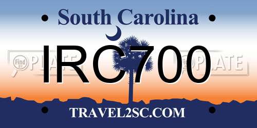 IRC700 South Carolina License Plate