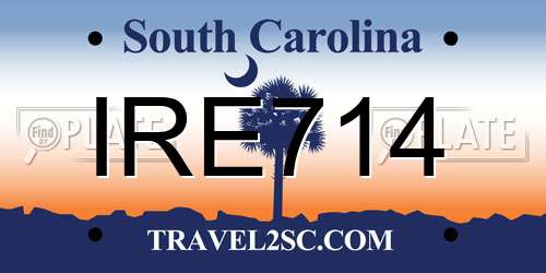 IRE714 South Carolina License Plate