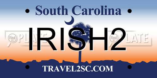 IRISH2 South Carolina License Plate