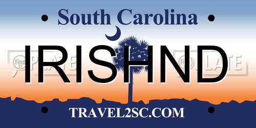 IRISHND South Carolina License Plate