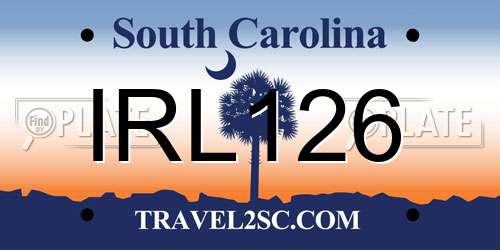 IRL126 South Carolina License Plate