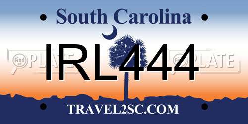 IRL444 South Carolina License Plate