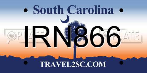 IRN866 South Carolina License Plate